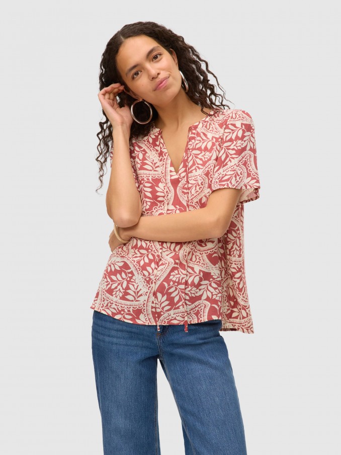 Blusa Mulher Vmbali S/s V-Neck Top Wvn Btq Ga Vero Moda