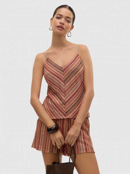 Tops Mulher Vmdemi Stripe Singlet Top Jrs Ga Vo Vero Moda