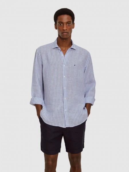 Shirt Man Blue Stripe Lion Of Porches
