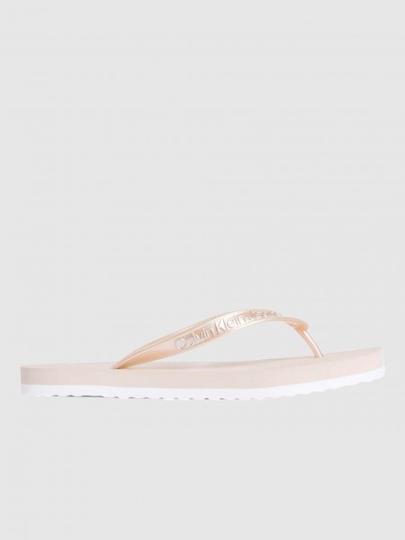 Flip Flops Woman Beige Calvin Klein