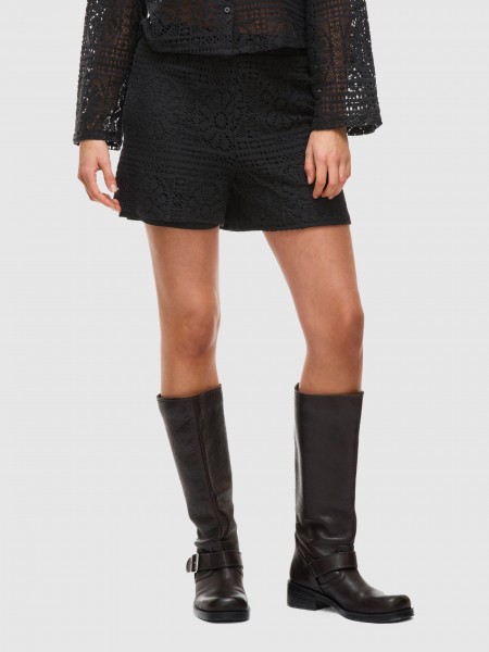 Calcao Mulher Vimerinda Crochet Hw Shorts Vila