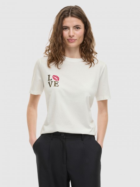 T-Shirt Mulher Visybil Leo Kiss S/s T-Shirt/lc Vila