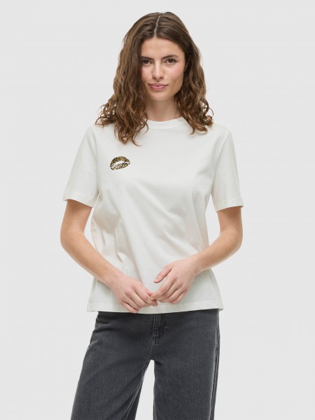 T-Shirt Mulher Visybil Leo Kiss S/s T-Shirt/lc Vila