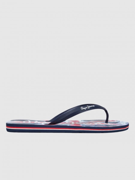 Flip Flops Man Blue Pepe Jeans London