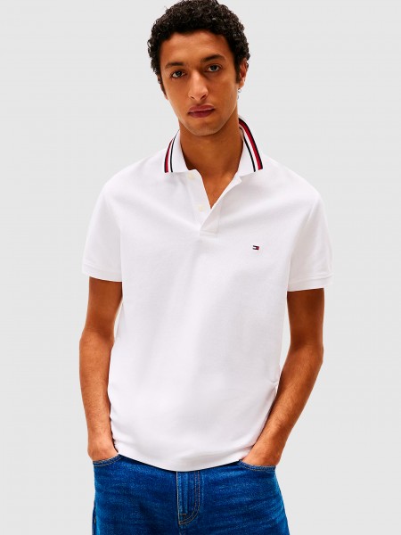 Polo Shirt Man White Tommy Hilfiger