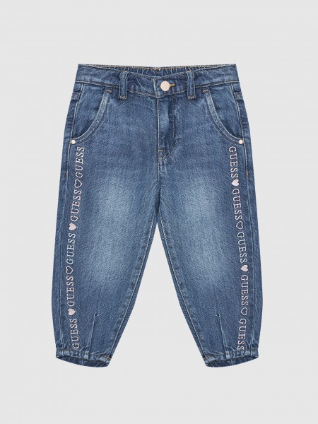 Calca Menina Tencel Denim Carrot Guess Kids