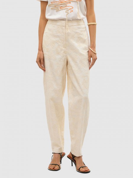 Calca Mulher Vmeline Hw Tapered Embr Ankle Pants Vero Moda