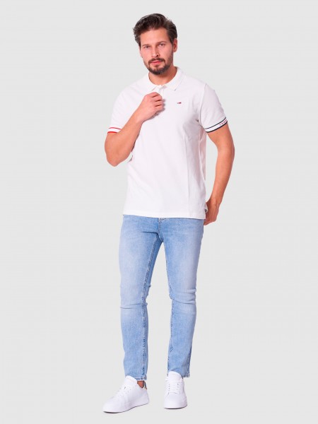Polo Shirt Man White Tommy Jeans