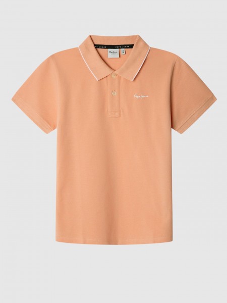Polo Shirt Boy Salmon Pepe Jeans London