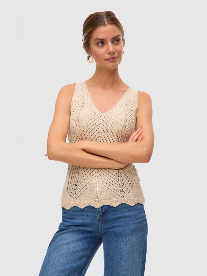 Tops Mulher Vmnoel Sl V-Neck Top Fr Vero Moda