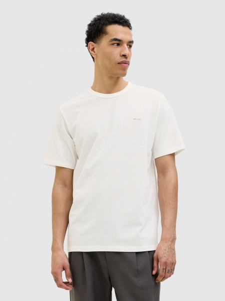 Camiseta Hombre Crema Jack & Jones