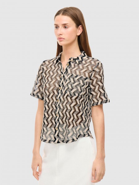 Camisa Mulher Vilupina O-Neck 2/4 Shirt Vila