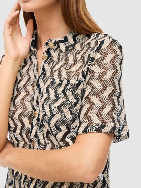 Camisa Mulher Vilupina O-Neck 2/4 Shirt Vila