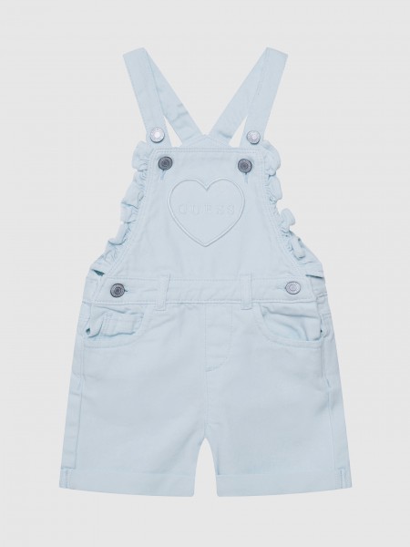Jardineira Menina Rigid Bull Denim Shortall Guess Kids