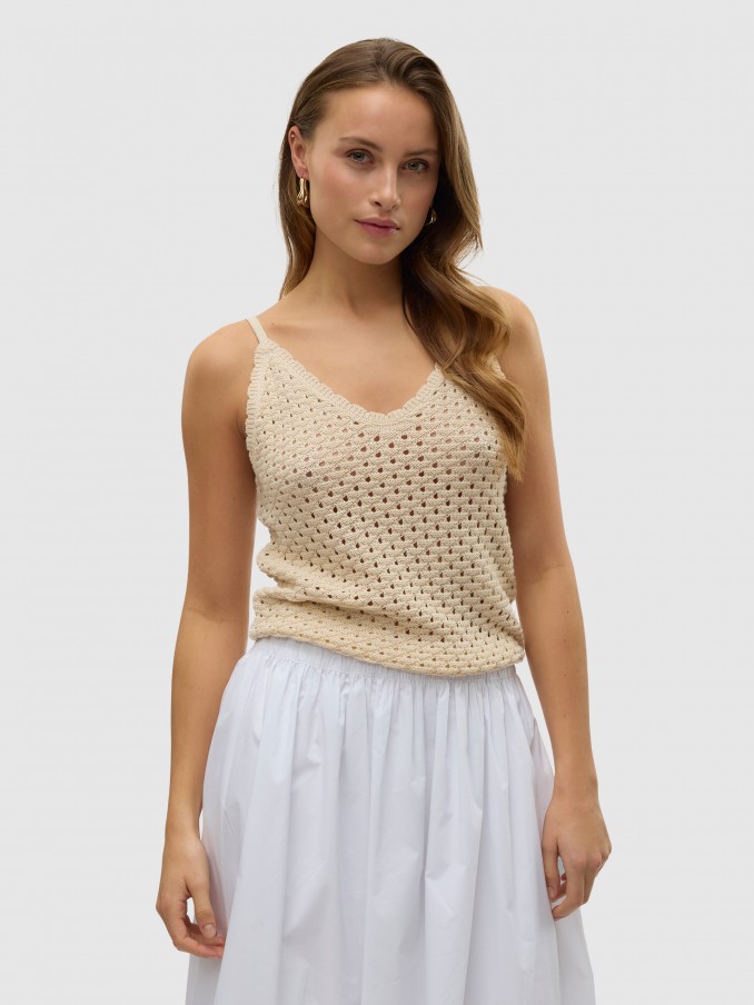 Tops Mulher Vmregina Sl V-Neck Top Vero Moda