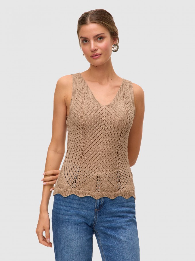 Tops Mulher Vmnoel Sl V-Neck Top Fr Vero Moda