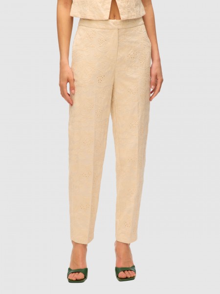 Calca Mulher Vmeline Hw Tapered Embr Ankle Pants Vero Moda