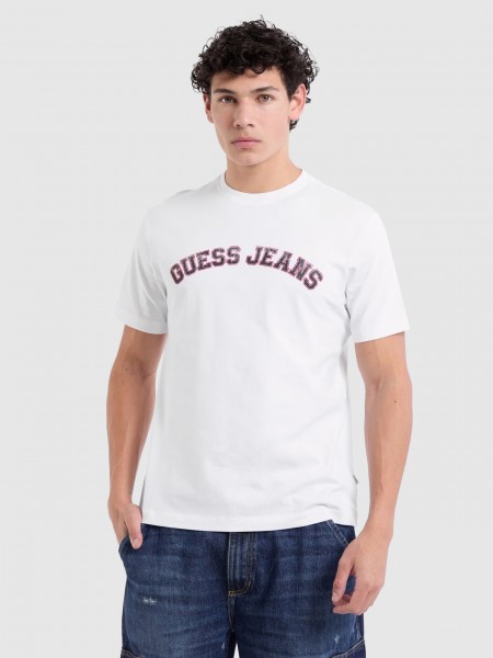T-Shirt Homem Reg Collegiate Guess Jeans