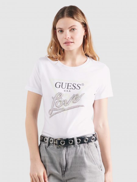 T-Shirt Woman White Guess