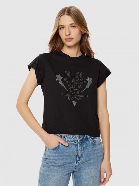 T-Shirt Woman Black Guess