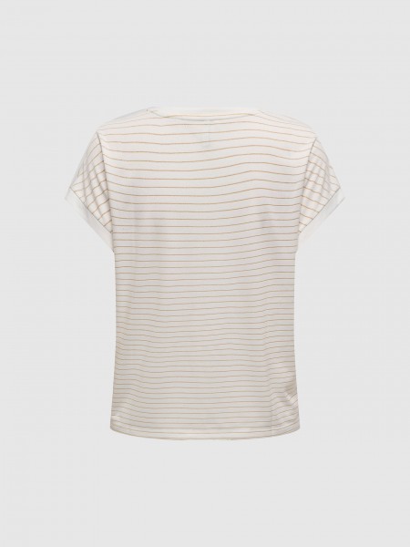 T-Shirt Mulher Onlkarla S/s V-Neck Glitter Top Jrs Only