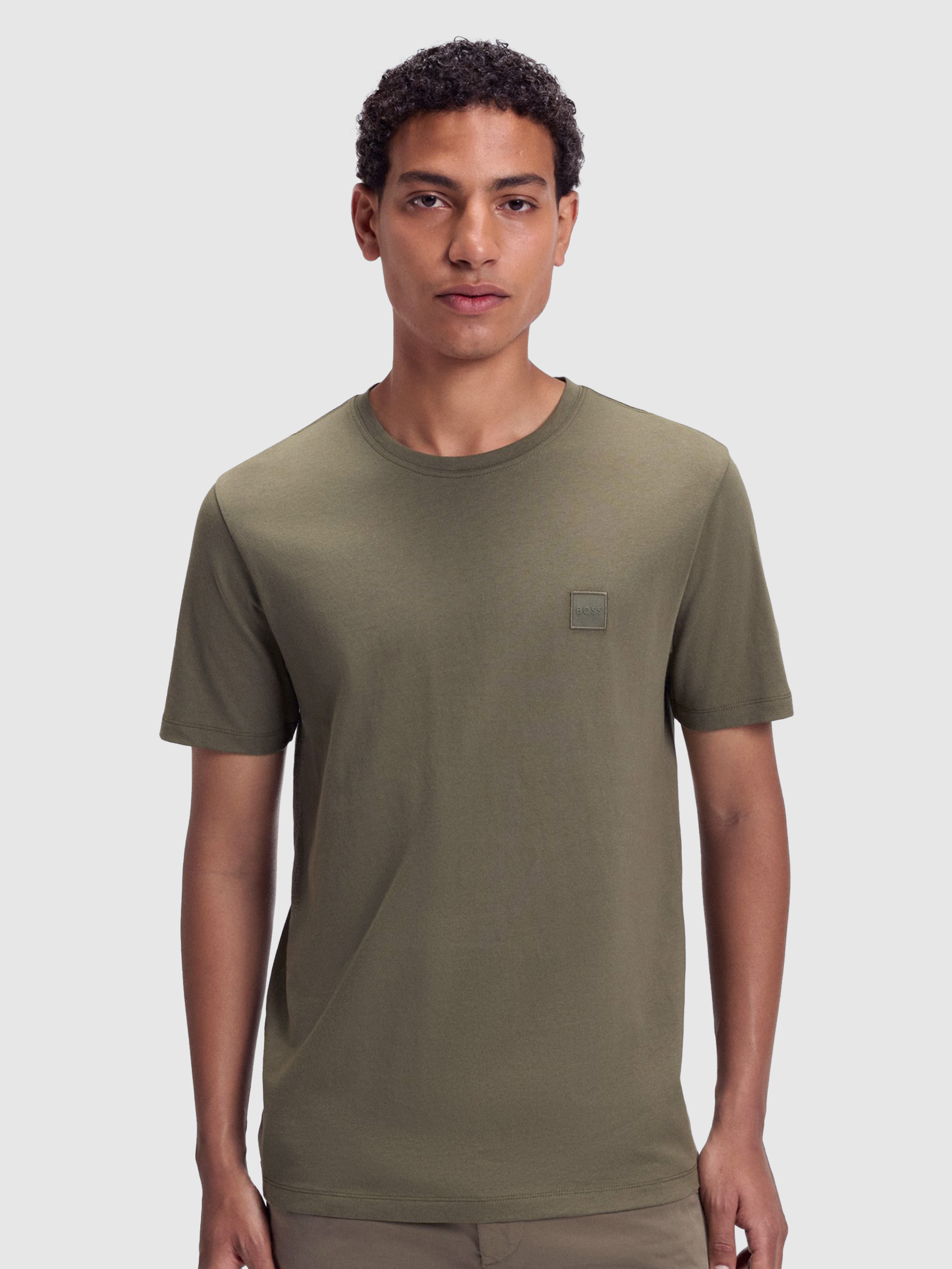 T-Shirt Man Green Boss Orange