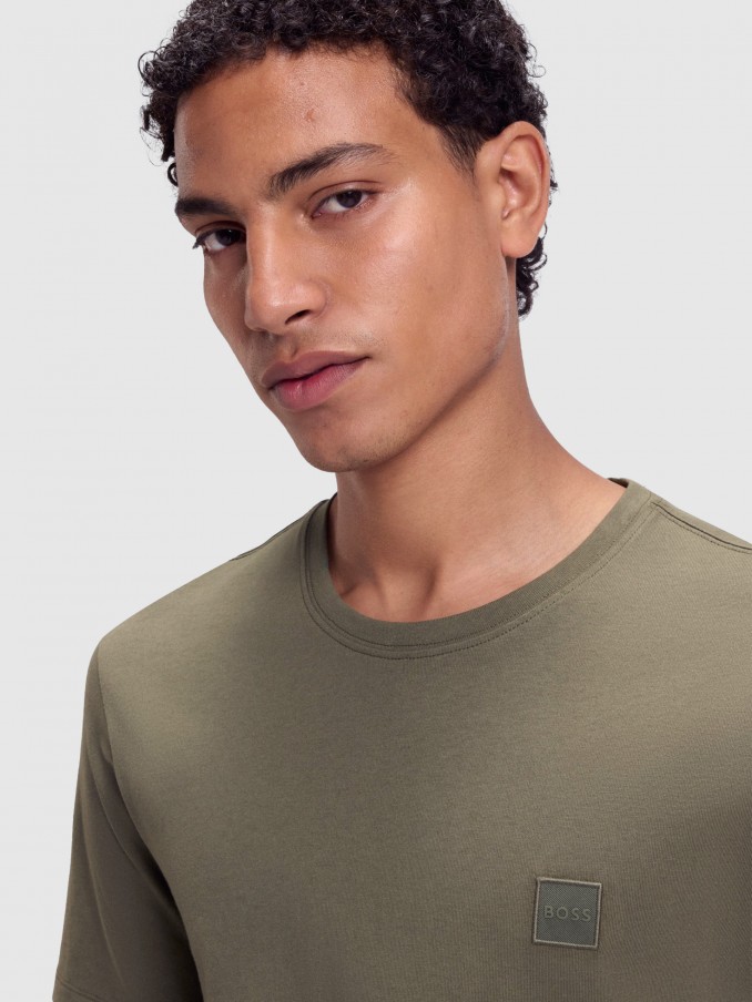 T-Shirt Man Green Boss Orange