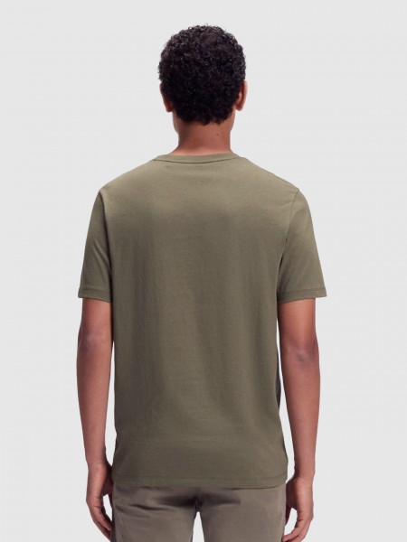 T-Shirt Man Green Boss Orange