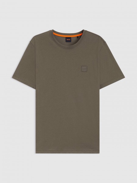 T-Shirt Man Green Boss Orange