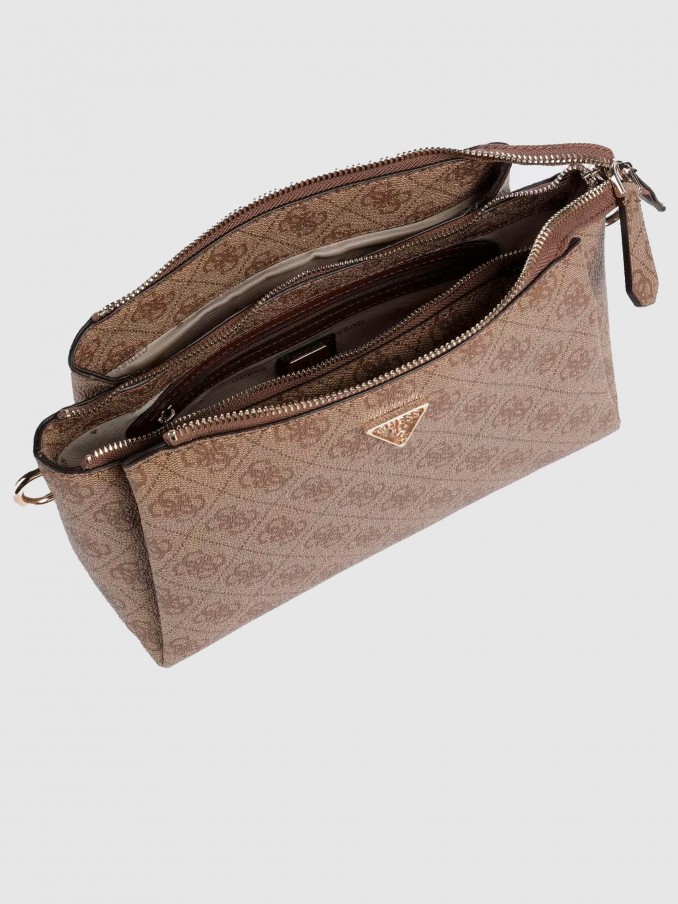 Bolsos de Hombro Mujer Marrón Guess