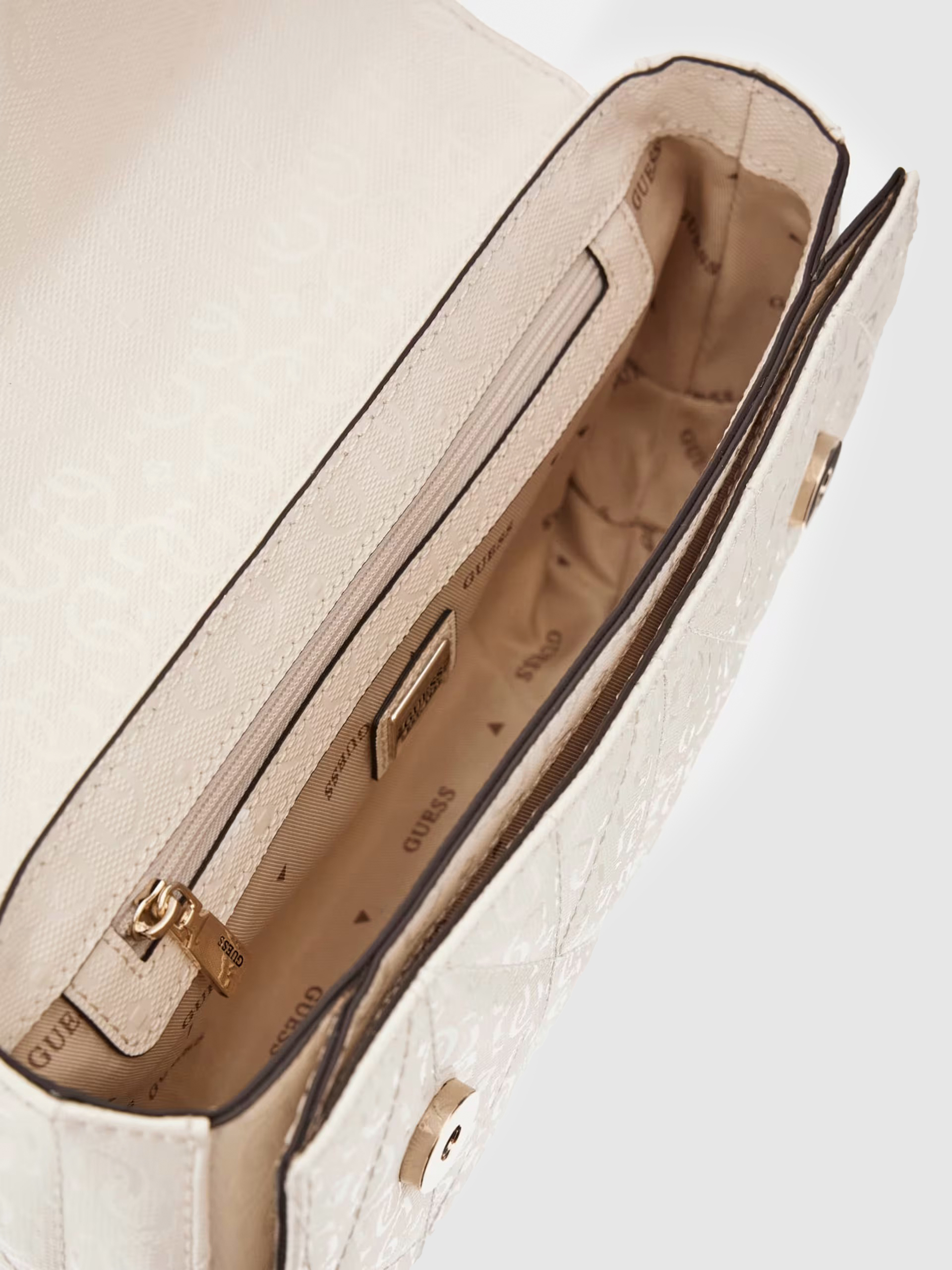 Handbag Woman Cream Guess