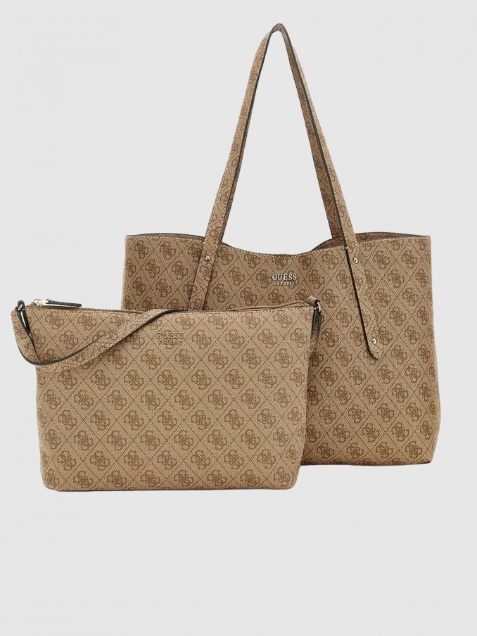 Bolsos de Mano Mujer Beige Guess