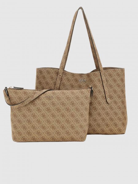 Bolsos de Mano Mujer Beige Guess