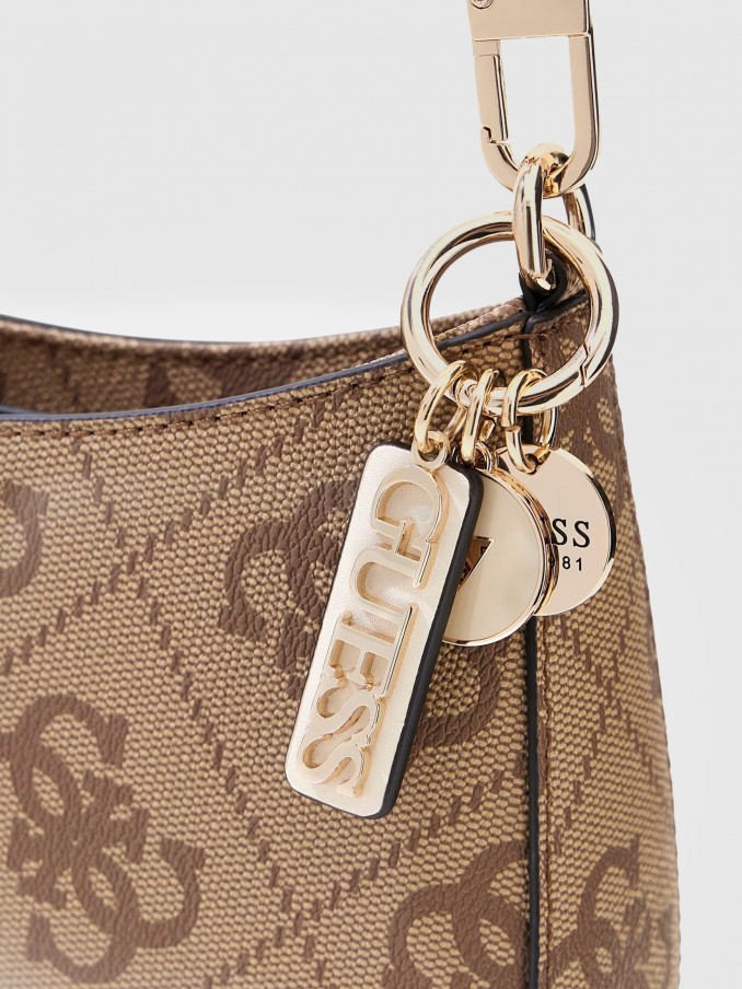 Bolsos de Hombro Mujer Beige Guess