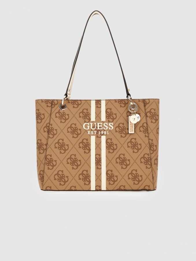 Bolsos de Mano Mujer Beige Guess