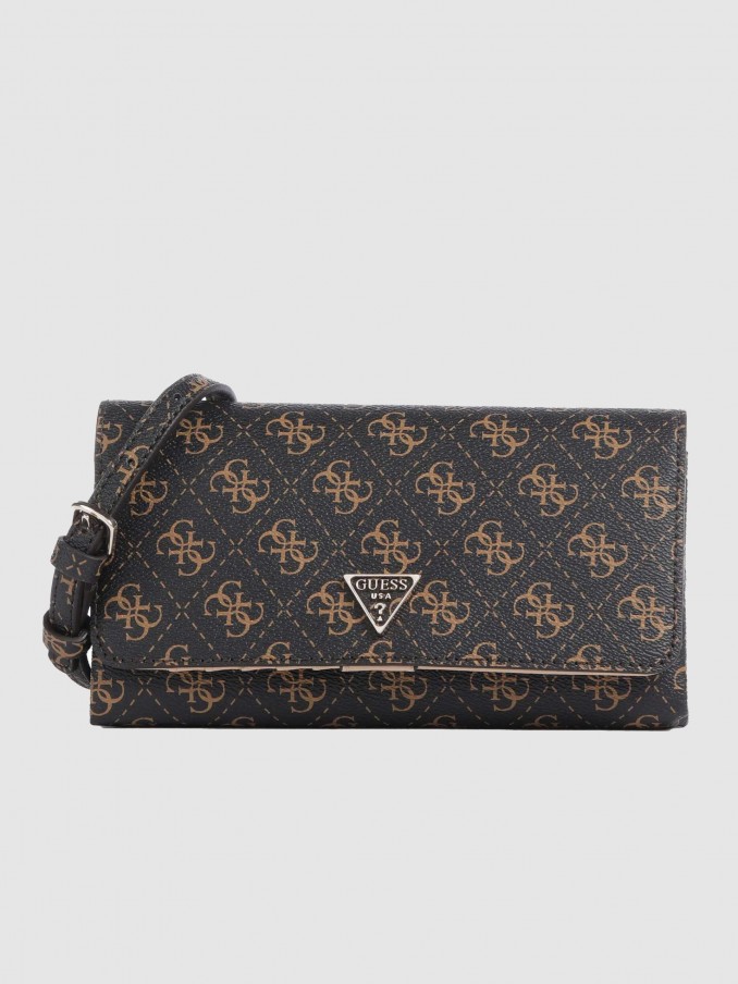 Bolsos de Hombro Mujer (Negro Con Marrn Guess