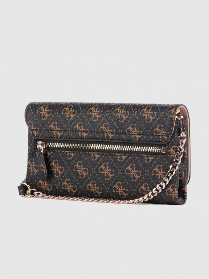 Bolsos de Hombro Mujer (Negro Con Marrn Guess
