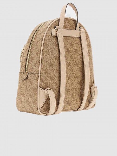 Backpack Woman Beige Guess
