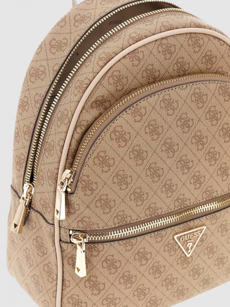 Backpack Woman Beige Guess