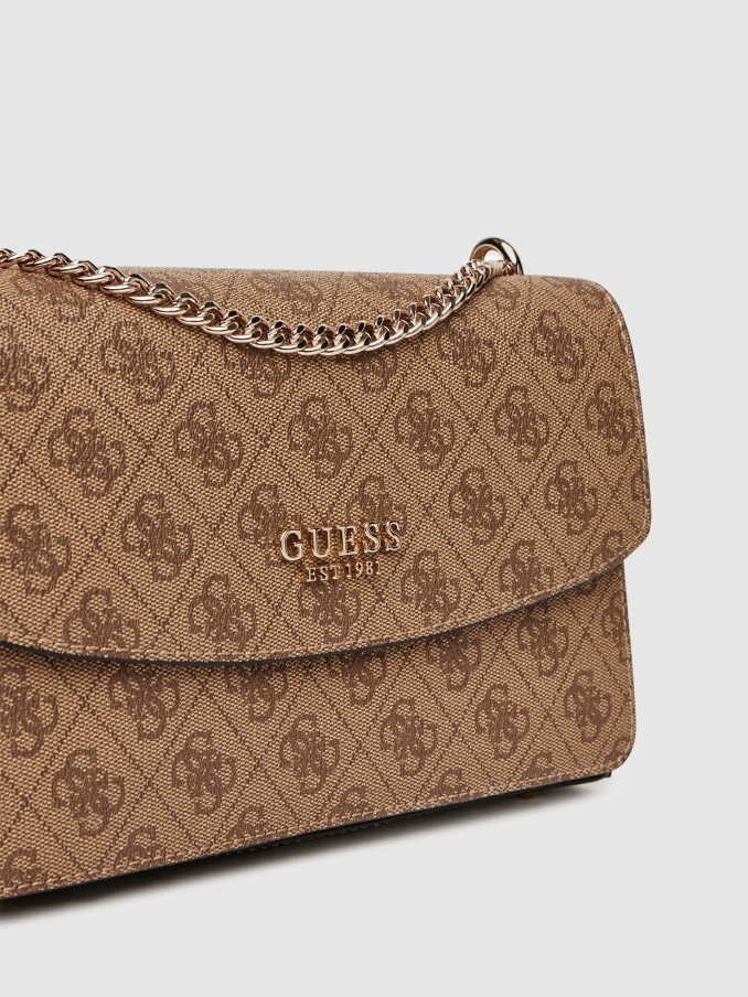Bolsos de Hombro Mujer Beige Guess