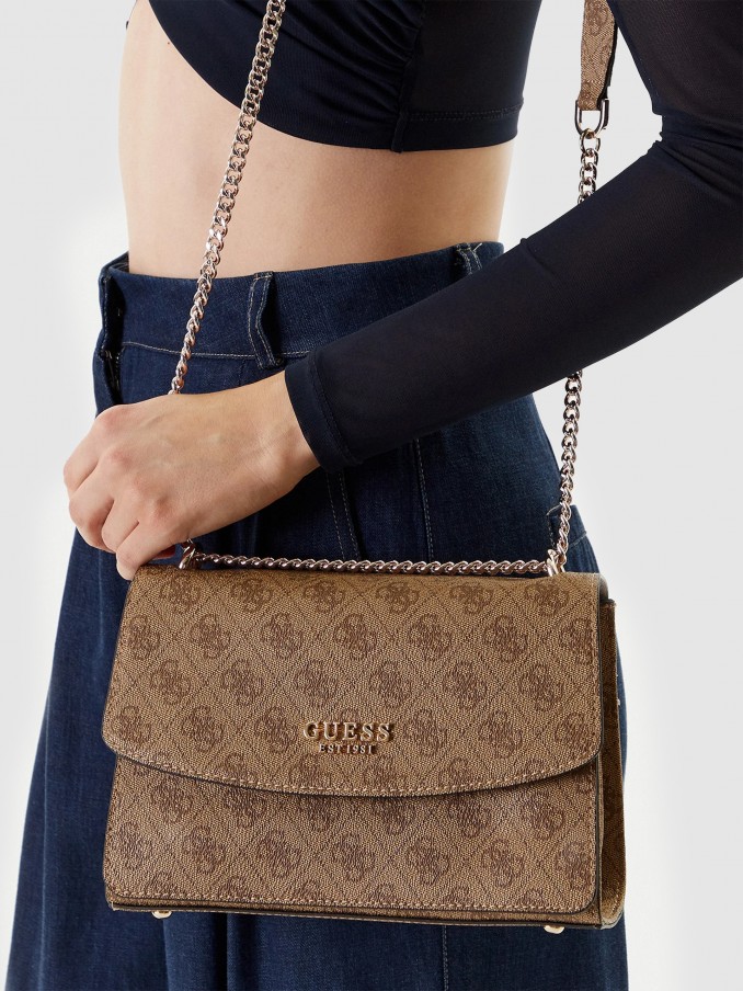 Bolsos de Hombro Mujer Beige Guess