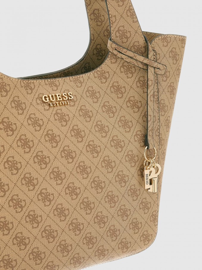 Bolsos de Mano Mujer Beige Guess