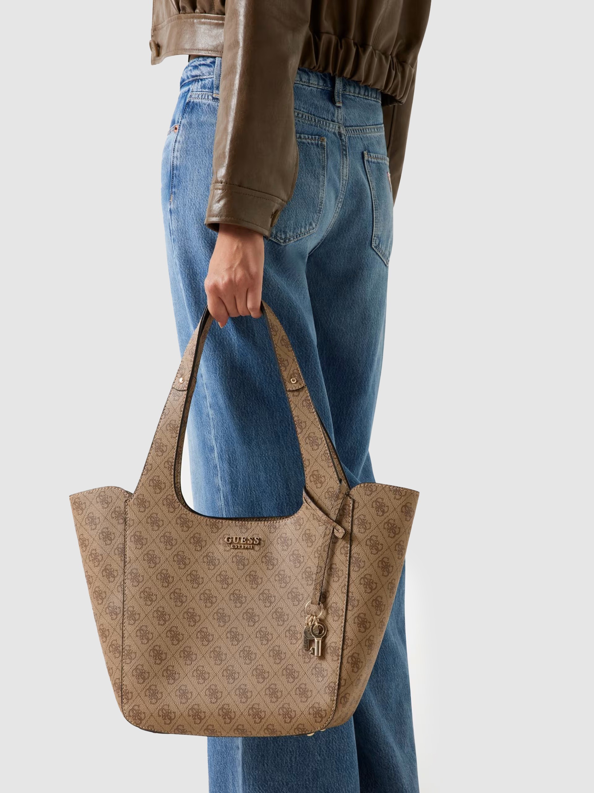 Bolsos de Mano Mujer Beige Guess