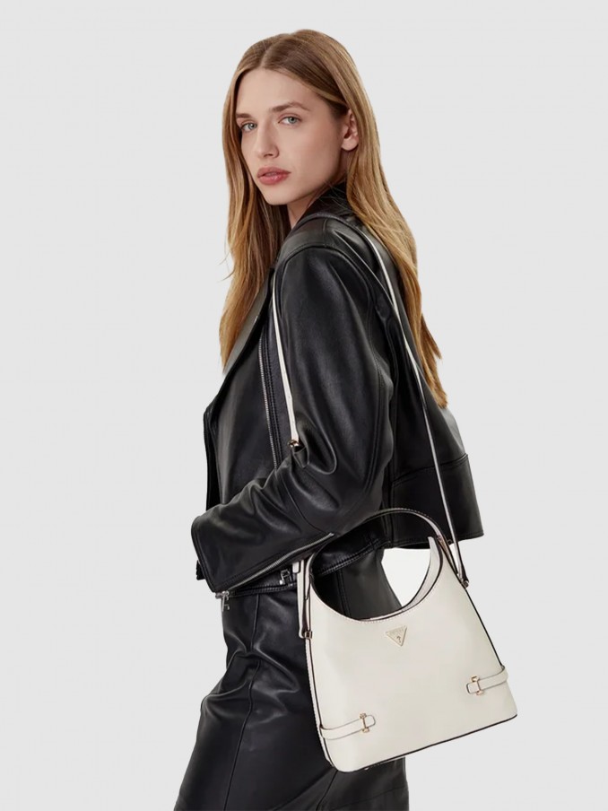Bolsos de Hombro Mujer Crema Guess