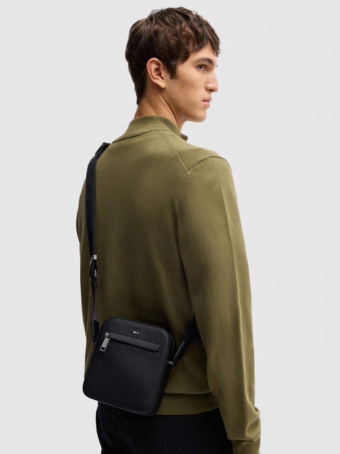 Bolsos de Hombro Hombre Negro Boss