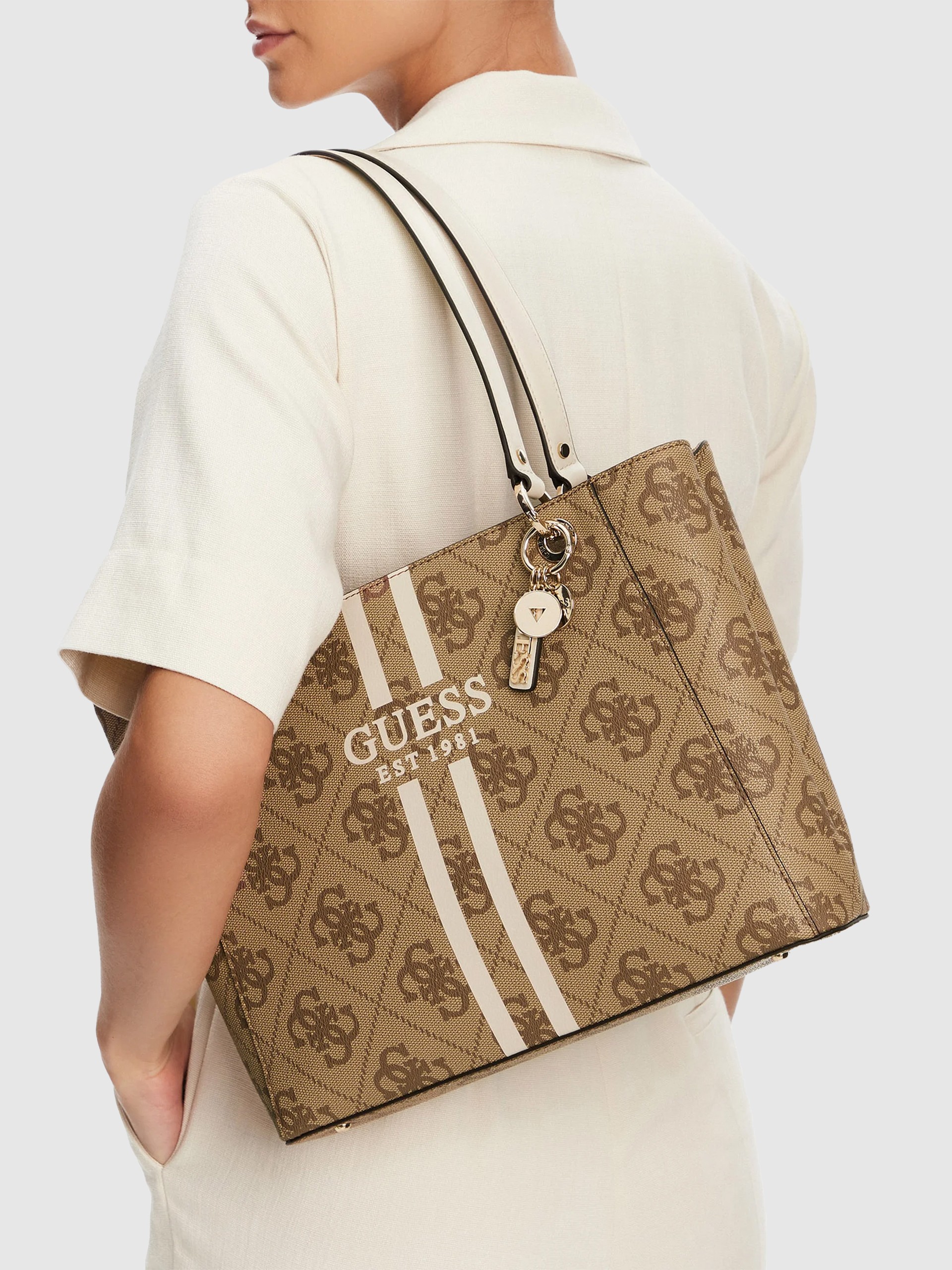 Bolsos de Mano Mujer Beige Guess