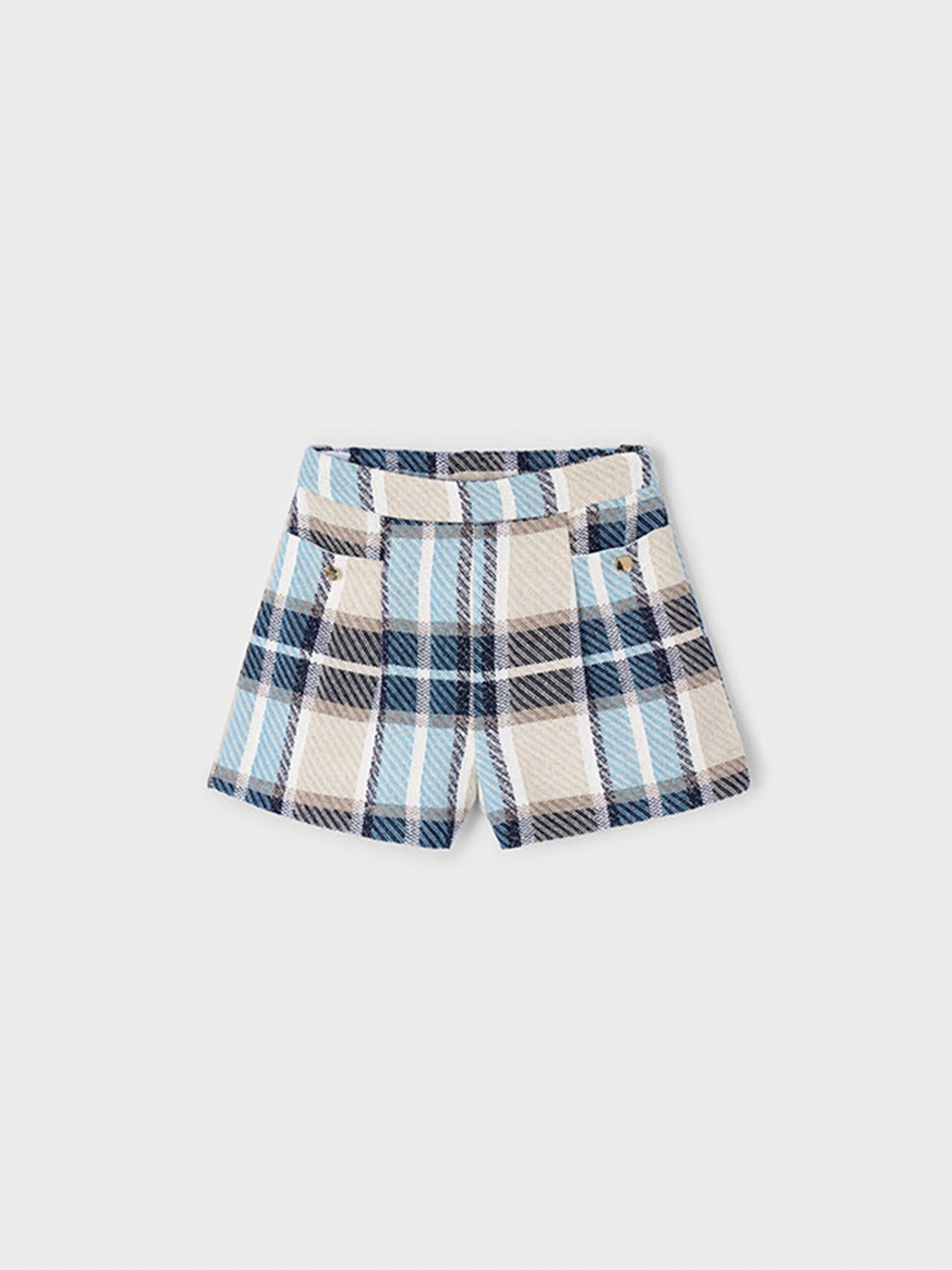 Pantalones Cortos Niña Ajedrez Azul Mayoral