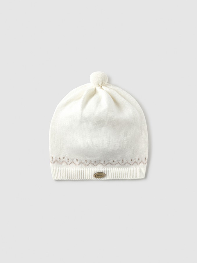 Beanie Unisex Baby White Mayoral