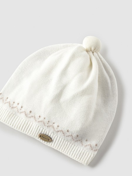 Beanie Unisex Baby White Mayoral