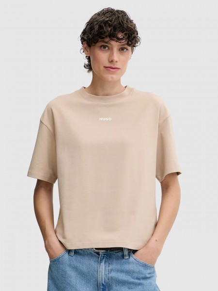 T-Shirt Woman Beige Hugo Boss